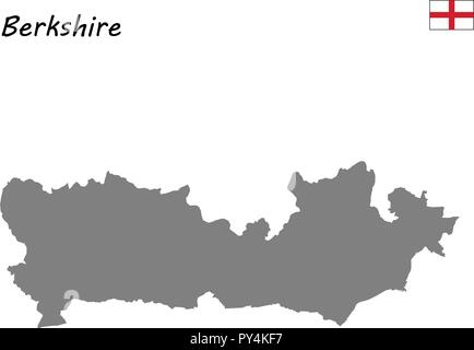 High Quality map is a ceremonial county of England. Berkshire Stock Vector