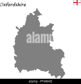 High Quality map is a ceremonial county of England. Oxfordshire Stock Vector