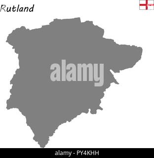 High Quality map is a ceremonial county of England. Rutland Stock Vector