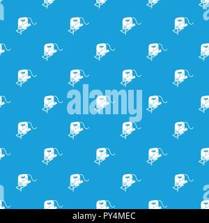 Corded jig saw pattern vector seamless blue Stock Vector