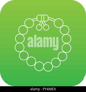 Charming gemstone bracelet icon green vector Stock Vector