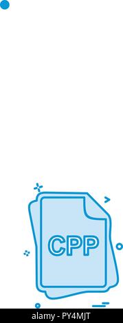 cpp file type flat icon, graphic resource template, vector illustration ...