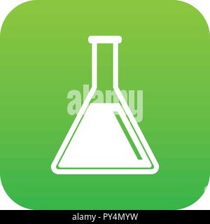 Test tube with oil icon digital green Stock Vector