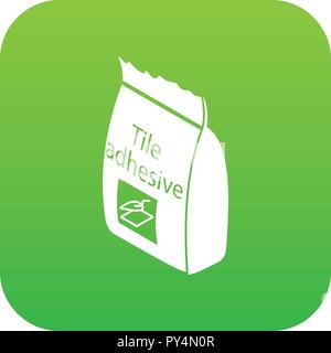 Tile adhesive icon green vector Stock Vector