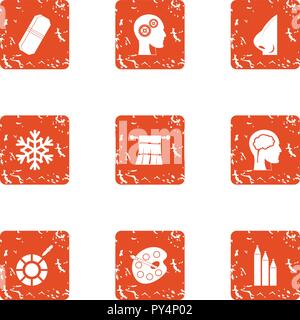 Idea of the picture icons set, grunge style Stock Vector