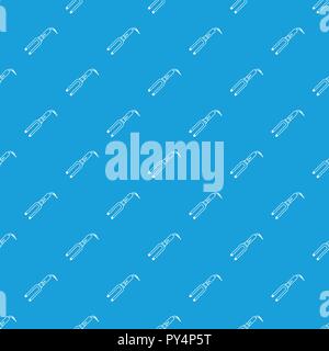 Hair curl pattern vector seamless blue Stock Vector
