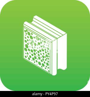 Glass construction block icon green vector Stock Vector