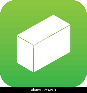 Cement block icon green vector Stock Vector