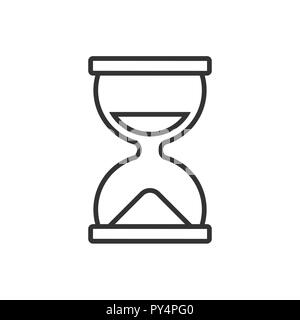 Hourglass line icon on a white background. Vector illustration Stock Vector
