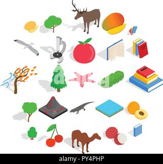 Ology icons set, isometric style Stock Vector