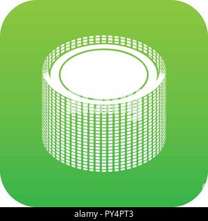Building roll net icon green vector Stock Vector