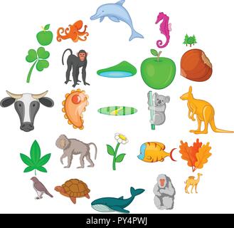 Biosphere icons set, cartoon style Stock Vector Image & Art - Alamy