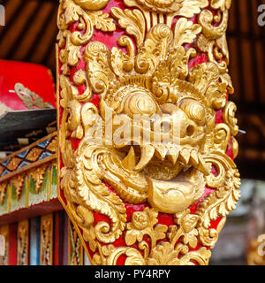 Slenthem, traditional Indonesian musical instrument, a part of Gamelan orchestra. Pura Kehen, Bangli, Indonesia. Stock Photo