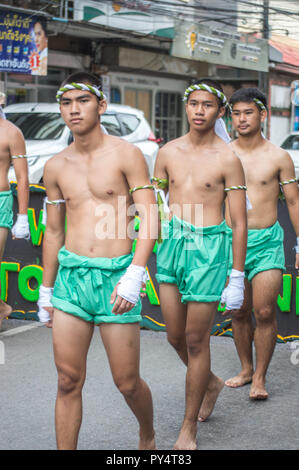 Chiengrai Vidhayakhome School students parade in annual Sports Days. Stock Photo