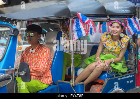 Chiengrai Vidhayakhome School students parade in annual Sports Days. Stock Photo