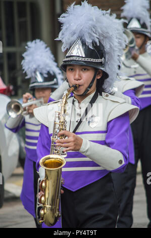 Chiengrai Vidhayakhome School students parade in annual Sports Days. Stock Photo