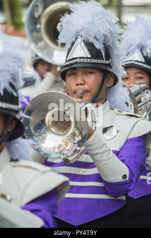 Chiengrai Vidhayakhome School students parade in annual Sports Days. Stock Photo