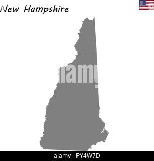 High Quality map state of United States. New Hampshire Stock Vector