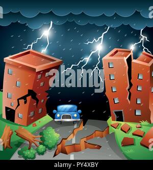 Storm city scape scene illustration Stock Vector Image & Art - Alamy