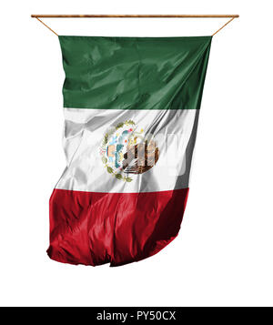 Flag of Mexico. Vertical flag.Isolated on a white background. Stock Photo