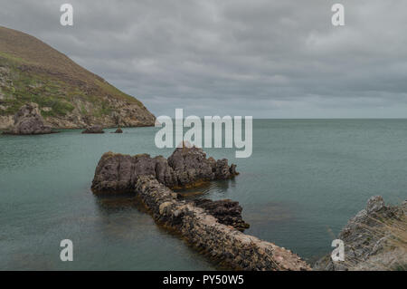 The ruins of the brickwork factory at Porth Wen, Llanbadrig, Anglesey. Stock Photo