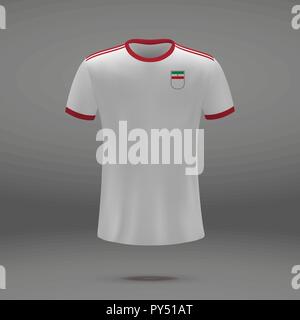 football kit of Iran, t-shirt template for soccer jersey. Vector