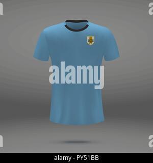 Premium Vector  Football kit of uruguay, tshirt template for