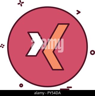 media network social xing png vector Stock Vector