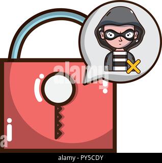 cybersecurity threat cartoon Stock Vector