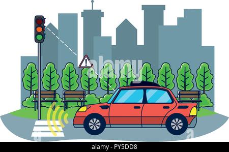 Autonomous car technology Stock Vector