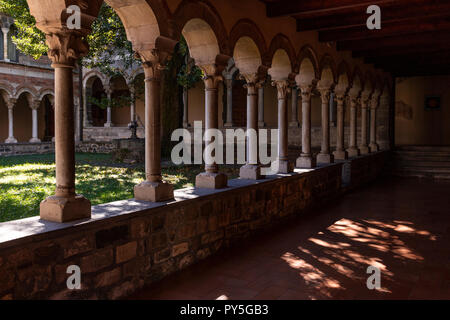 Cloisters in the monastary of Santa Maria di Piona on Lake Como, Italy Stock Photo