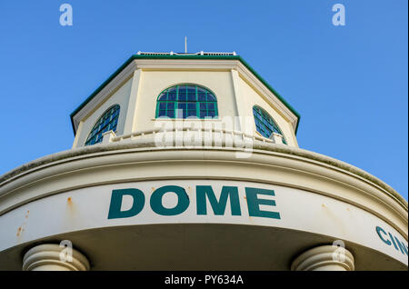 Worthing West Sussex Views & retail shops - The Dome cinema on the seafront made famous in the movie Wish You Were Here Photograph taken by Simon Dack Stock Photo
