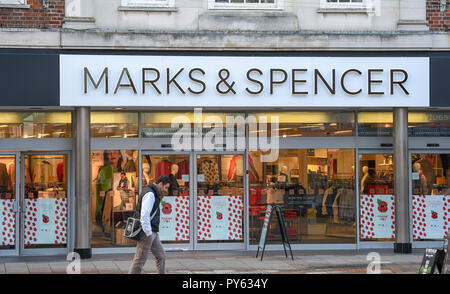 Worthing West Sussex Views & retail shops - Marks & Spencer department store in Montague Street Stock Photo