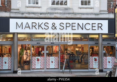 Worthing West Sussex Views & retail shops - Marks & Spencer department store in Montague Street Stock Photo