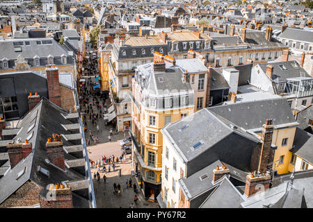 Aerial citysape view of Rouen during the sunny day in Normandy, France Stock Photo