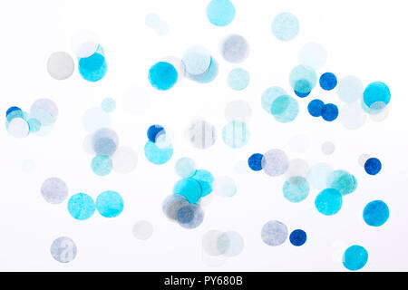 Multicolored circles confetti isolated on white background. Stock Photo