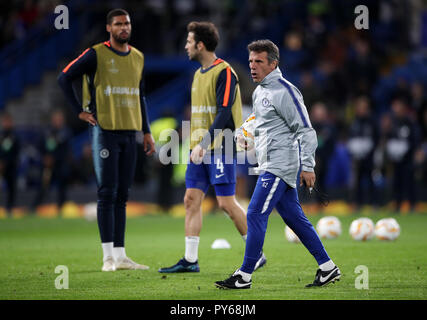 Chelsea assistant manager Gianfranco Zola during the UEFA Europa League, Group L match at Stamford Bridge, London. Stock Photo