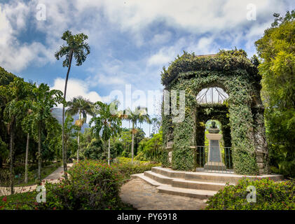 Friar Leandro do Sacramento Memorial in honor of the first director of Jardim Botanico Botanical Garden - Rio de Janeiro, Brazil Stock Photo