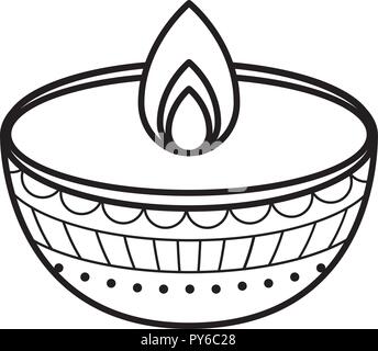 diwali lamp icon over white background, vector illustration Stock ...