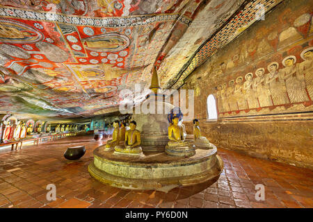 Historical Dambulla cave temple, in Dambulla, Sri Lanka Stock Photo