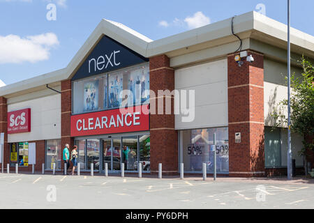 Warrington branch of NEXT on the Riverside Retail Park used as a clearance outlet Stock Photo