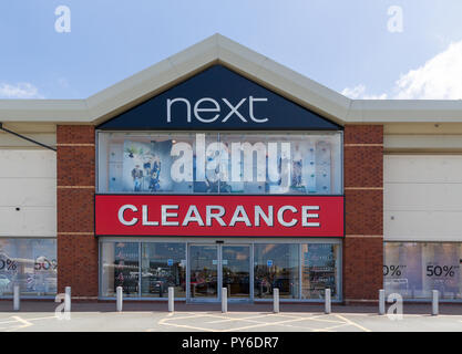 Warrington branch of NEXT on the Riverside Retail Park used as a clearance outlet Stock Photo