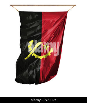 Flag of Angola. Vertical flag.Isolated on a white background. Stock Photo
