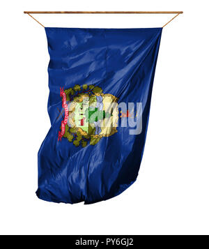 Flag State of Vermont. Vertical flag.Isolated on a white background. Stock Photo