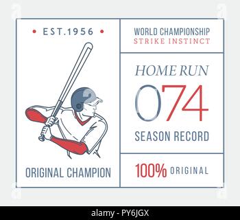 Baseball home run original champion is a vector illustration about sport Stock Vector
