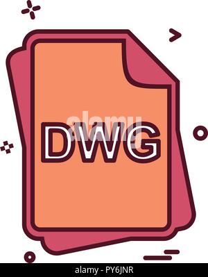 DWG file type icon design vector Stock Vector