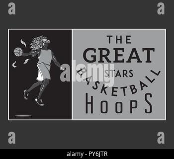 basketball the great stars white on black is a vector illustration about sport Stock Vector