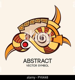 Abstract geometric symbol. Concept of imagination, magic, alchemy, religion, philosophy, spirituality, occultism, creativity. Linear logo and spiritua Stock Vector