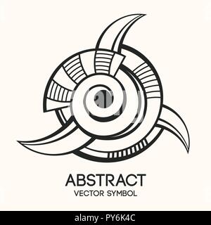 Abstract geometric symbol. Concept of imagination, magic, alchemy, religion, philosophy, spirituality, occultism, creativity. Linear logo and spiritua Stock Vector