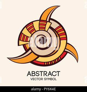 Abstract geometric symbol. Concept of imagination, magic, alchemy, religion, philosophy, spirituality, occultism, creativity. Linear logo and spiritua Stock Vector